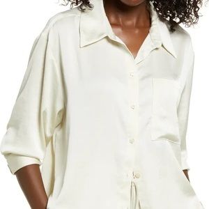 Nordstrom Open Edit Satin Button Down